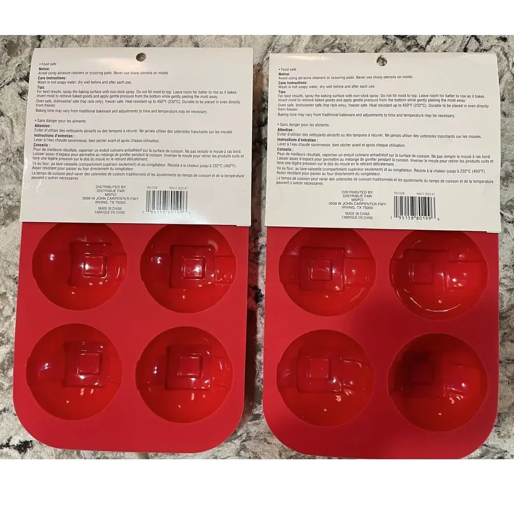 Celebrate It Christmas Noel Red Santa Belly Silicon Candy Molder Set of 2 NEW